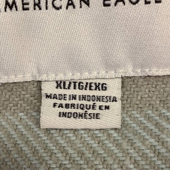 American Eagle Outfitters Plaid Button Down Shirt - Gray and Blue - Picture 7 of 12